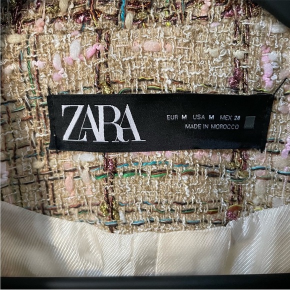 BLOGGERS FAV ZARA Cropped Textured Plaid Blazer size M - Picture 12 of 14